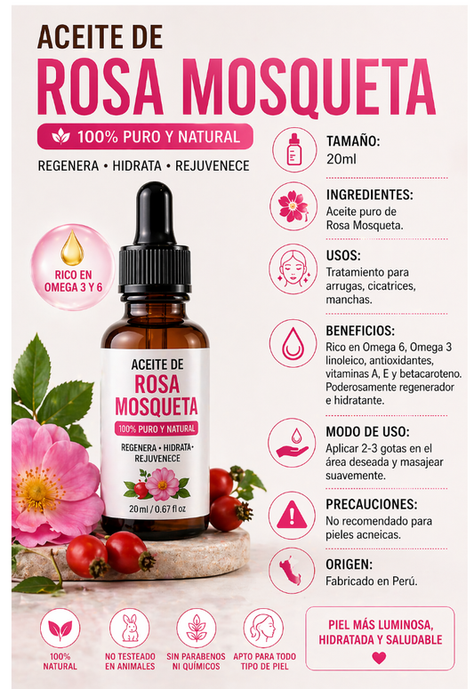 RoseSkin™ Aceite de Rosa Mosqueta 2x1 Adiós manchas.